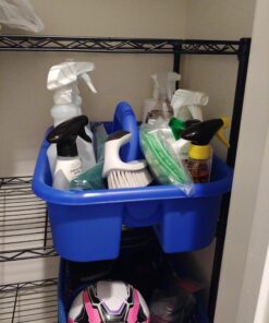 Akro-Mils 09185 Plastic Tote Tool & Supply Cleaning Caddy with Handle, (18-3/8-Inch x 13-7/8-Inch x 9-Inch), Blue (09185BLUE) Tote Caddy 30 A1Ae19corL