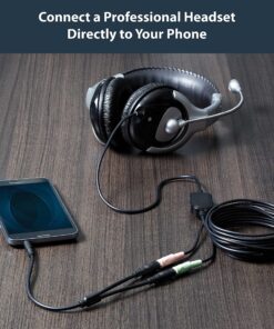 Alternative view of StarTech.com Headset Adapter, Microphone and Headphone Splitter - 3.5mm Male Aux to 3.5mm Female Audio & Mic Combo Jack Y Cable for Laptop / PC (MUYHSMFF) Black Male to Female