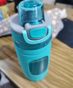 Bubba Flo Kids Water Bottle with Leak-Proof Lid, 16oz Dishwasher Safe Water Bottle for Kids, Impact and Stain-Resistant, Aqua Waters Single 33 A1Bryicyx8L