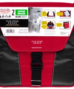 Five Star 2 Inch Zipper Binder, Vertical Flip, Durable, Red (73311) 8 A1CMXvAv0UL