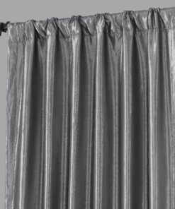 HPD Half Price Drapes Blackout Curtains for Bedroom & Living Room - Faux Silk Taffeta Blackout Curtain 50 X 84 (1 Panel), PTCH-BO112-84, Platinum 50W x 84L 12 A1Cxr82TORL