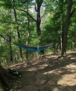 Wise Owl Outfitters Camping Hammock - Camping Essentials, Portable Hammock w/Tree Straps, Single or Double Hammock for Outside, Hiking, and Travel Blue & Grey Medium 43 A1DU7xu1NSL