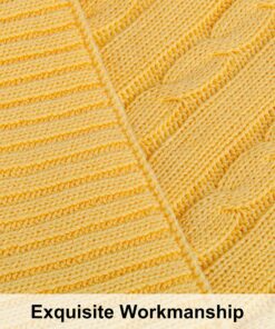 Alternative view of NTBAY 100% Pure Cotton Cable Knit Throw Blanket, Super Soft Warm 51x67 Knitted Throw Blanket for Couch, Sofa, Chair, Bed - Extra Cozy, Machine Washable, Comfortable Home Decor, Yellow Throw(51"x67")