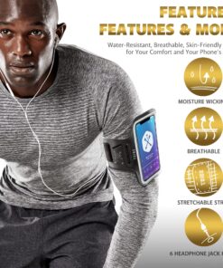 TRIBE Water Resistant Cell Phone Armband Case Running Holder for iPhone Pro Max Plus Mini SE (13/12/11/X/XS/XR/8/7/6/5) Galaxy S Ultra Plus Edge Note (21/20/10/9/8/7/6/5) Adjustable Strap & Key Pocket Black S: iPhone Mini/8/7/6/5/4/3/SE/Galaxy Mini 37 A1EZQFA9pL