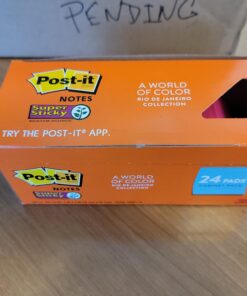 Post-it Super Sticky Notes, 3x3 in, 24 Pads, 2x the Sticking Power,Energy Boost Collection, Bright Colors (Orange, Pink, Blue, Green), Recyclable 54 A1EaPr0OfuL