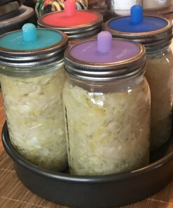 Masontops Complete Mason Jar Fermentation Kit - Pickle Kit, Sauerkraut Making Kit Kimchi Container - Fermentation Airlock Lids Wide Mouth Mason Jars 37 A1F62r6ptvL