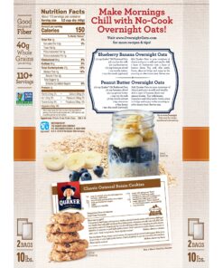 Quaker oats, old fashioned, 2 5 lb. bags, 100+ servings 10-lb 5 Pound (Pack of 2) 15 A1FYIa2WBL