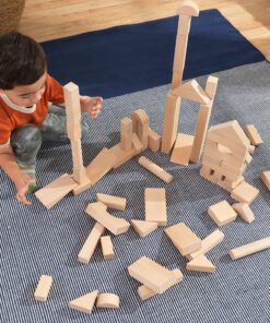 KidKraft 60-Piece Wooden Cutout Shapes Block Building Architectural Set - Natural 26 A1FmKh4htoL