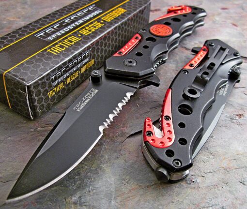 Snake Eye Tactical Assisted Opening Fire Fighter Rescue Pocket Knife