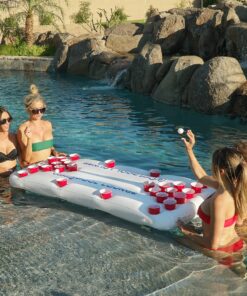 Alternative view of GoPong Pool Lounge Beer Pong Inflatable with Social Floating, White