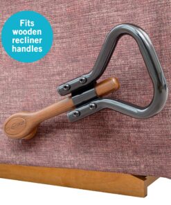 Stander Recliner Lever Extender, Oversized Grip Handle Adapter for Adults, Seniors, and Elderly, Extension Handle with Large Ergonomic Curve Grab Bar, Compatible with Wooden Recliner Handles - Black Standard 16 A1GIUpBYoNL