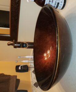 Aquaterior Modern Bathroom Round Artistic Tempered Glass Vessel Vanity Sink Bowl Basin Spa (FAUCET NOT INCLUDED) Flame Red 43 A1GQedwlT7L