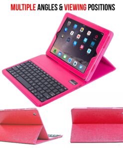 Alpatronix iPad Case with Keyboard, 9.7 inch KX130 Leather iPad Cover w/Detachable Wireless Bluetooth Keyboard Compatible w/Apple iPad 6 (2018), iPad 5 (2017), iPad Pro 9.7 & iPad Air 2/1 – Pink iPad 6/5, iPad Pro 9.7", iPad Air 2/1 (9.7-inch) 17 A1GYEVQN1L