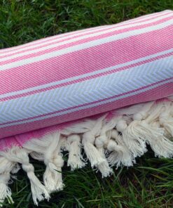 Dandelion - Basic Pattern - 100% Naturally-Dyed Cotton Turkish Towel Peshtemal - 71x39 Inches - Rose Pink 9 A1GksLfq4xL