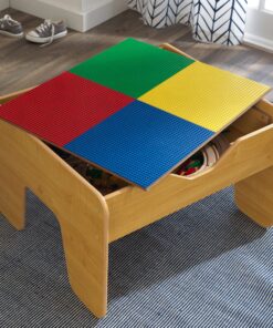 KidKraft 2-in-1 Reversible Top Activity Table with 200 Building Bricks and 30-Piece Wooden Train Set, Natural, Gift for Ages 3+ 38 A1HDEwL6niL