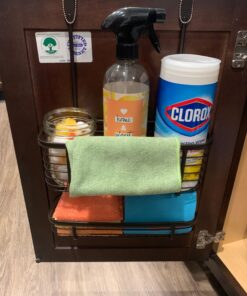 iDesign Steel Over-The-Cabinet 2-Tier Hanging Kitchen Storage Basket The Axis Collection, 4" x 11.1" x 16.3", Bronze 31 A1HigOYCeEL