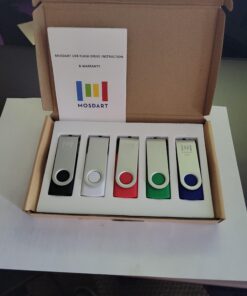 MOSDART 8GB USB 2.0 Flash Drive 5 Pack Swivel Bulk FAT32 Thumb Drives Jump Drive Zip Drive Memory Sticks with Led Indicator,Black/Blue/Red/White/Green (8 GB,5Pack,Multicolor) 1 Count (Pack of 5) Multicolor - 8GB 38 A1HrGi5IWmL