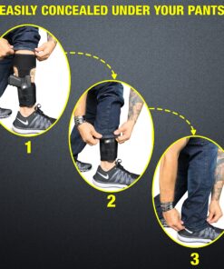CONCEALED CARRIER (TM) Ankle Holster for Concealed Carry Pistol | Universal Leg Carry Gun Holster with Magazine Pouch for Glock 42, 43, 36, 26, S&W Bodyguard .380, 38, Ruger LCP, LC9, Sig Sauer 46 A1I5QE1jwnL