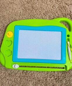 AiTuiTui Magnetic Drawing Board Mini Travel Doodle, Erasable Writing Sketch Colorful Pad Area Educational Learning Toy for Kid/Toddlers/Babies with 3 Stamps and 1 Pen (Green) Green 36 A1IYgKBT2nL