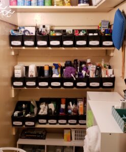 Storex Large Book Bin, Interlocking Plastic Organizer for Home, Office and Classroom, Black, 6-Pack (70109E06C) 28 A1J LK7ZfKL