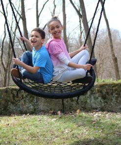 M & M Sales Enterprises MM00124Web Riderz Outdoor Swing N' Spin- Safety Rated to 600 lb, 39 inch Diameter, Adjustable Hanging Ropes, Ready to Hang and Enjoy as a Family, Black 32 A1Jd3umyXML