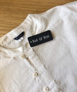 Yak & Yeti Mens Tunic Muslin Cotton Cream Colored 3-button Loop Closure, Mandarin Collar Medium 8 A1LEXvNKqtL