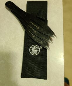 Smith & Wesson Bullseye Throwing Products with Full Tang Stainless Steel Design and Protective Nylon Sheaths for Recreation and Competition 8" Black Throwing Knives 47 A1M1yidtYdL 1