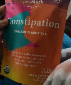 Pink Stork Constipation Support Tea: Organic Cinnamon Mint Laxative Tea for Digestion, Gas, and Constipation, Pregnancy and Postpartum Must Haves, Hot or Iced - 15 Sachet 32 A1MdzPUzuHL