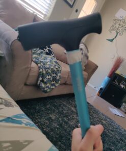 Vive Folding Cane - Foldable Walking Cane for Men, Women - Fold-up, Collapsible, Lightweight, Adjustable, Portable Hand Walking Stick - Balancing Mobility Aid - Sleek, Comfortable T Handles (Teal) Teal 30 A1MgxfH9QTL