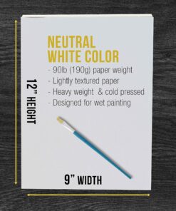 U.S. Art Supply 9" x 12" Premium Heavyweight Watercolor Painting Paper Pad, Pack of 2, 24 Sheets Each, 90 Pound (190gsm) - Cold Pressed, Acid-Free, Wet, Dry & Mixed Media - Artists, Students, Adults 24 A1NZVnDvlrL 3