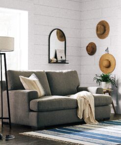 Amazon Brand – Stone & Beam Modern Round Arc Iron Hanging Wall Mirror With Shelf, 30 Inch Height, Dark Bronze 28 A1OJV7u36PL