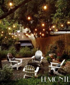 Lemontec Commercial Grade Outdoor String Lights with 15 Hanging Sockets - 48 Ft Black Weatherproof Cord Weatherproof Strand for Patio Garden Porch Backyard Party Deck Yard – S14 Black 32 A1OVQx2syNL