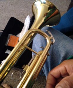 Mendini By Cecilio Bb Trumpet - Trumpets for Beginner or Advanced Student w/Case, Cloth, Oil, Gloves - Brass Musical Instruments For Kids & Adults Gold 48 A1OeEOR6rFL 2