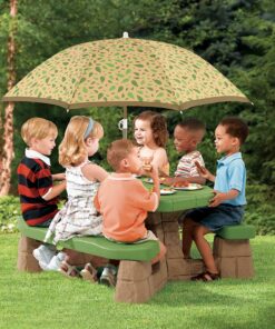 Step2 Naturally Playful Picnic Table with Umbrella Green & Leaves 16 A1OiO8fgPHL
