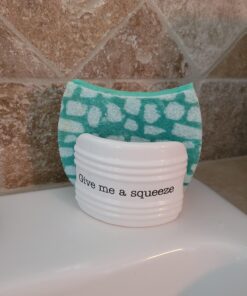 Mud Pie Give Me A Squeeze Sponge Caddy, 3" x 3", White 22 A1OluBJ81TL