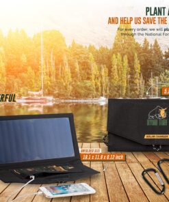 Alternative view of Ryno Tuff 21W Lightweight Portable Solar Charger for Camping - Foldable Solar Powered Cells with 2 USB Ports To Fast Charge Smartphones, Tablets & Battery Packs -Charge While Hiking, Camping & Fishing Black