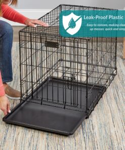 MidWest Homes for Pets Newly Enhanced Double Door iCrate Dog Crate, Includes Leak-Proof Pan, Floor Protecting Feet, Divider Panel & New Patented Features X-Small 36 A1PAOgUReL 3