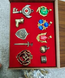 The Legend of Zelda Twilight Princess & Hylian Shield & Master Sword finest collection sets keychain/necklace/jewelry series Red-10set 68 A1Poiqm33VL