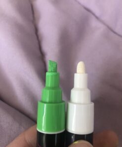 Vaci 10 Multicolored Liquid Chalk Markers | Erasable, Non-Toxic, Water-Based Pens | 6 mm Reversible Tips - Bullet & Chisel | On Chalkboards, Windows, Glass, Mirrors, Blackboards & More | Kids & Adults 10 Markers Set + Drawing Stencils 41 A1Q3Kh tWOL 1