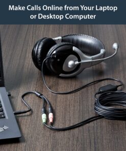 StarTech.com Headset Adapter, Microphone and Headphone Splitter - 3.5mm Male Aux to 3.5mm Female Audio & Mic Combo Jack Y Cable for Laptop / PC (MUYHSMFF) Black Male to Female 30 A1QNJP2ye4S