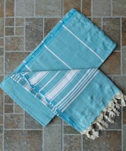 Dandelion - Basic Pattern - 100% Naturally-Dyed Cotton Turkish Towel Peshtemal - 71x39 Inches - Miami Blue 12 A1Qfnvkq0L
