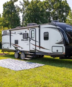 Alternative view of Camco 42841 Swirl Awning Leisure Mat-Blue 8' X 16' 8' x 16' Blue Swirl