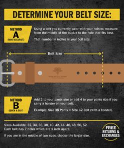Relentless Tactical The Ultimate Gun Belt | Made in USA | Concealed Carry Belt/CCW Leather Gun Belt for Men 36 (Size 32 Pants - Check sizing guide) Brown - Stitched 11 A1S0nkh46cL 1