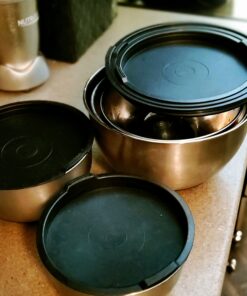 X-Chef Stainless Steel Bowls with Lids, Mixing Storage Bowl Set of 5 with Measurement, Stackable & Non-slip (1, 2, 2.5, 3.5, 4.5 QT) 35 A1S6PabpQ9L 1