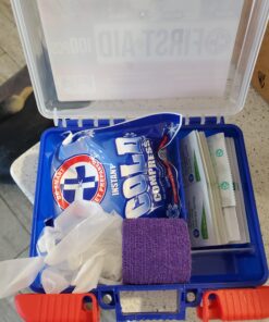 Be Smart Get Prepared 110 pc First Aid Kit: Clean, Treat, Protect Minor Cuts, Home, Office, Car, School, Business, Travel, Emergency, Outdoor, Camping & Sports, FSA/HSA (Packaging may vary) Dark Blue 1 Count (Pack of 1) 30 A1SqNT7PnAL 2