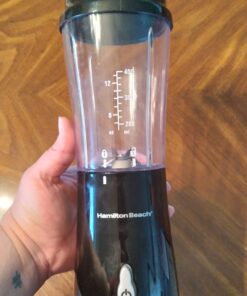 Hamilton Beach Portable Blender for Shakes and Smoothies with 14 Oz BPA Free Travel Cup and Lid, Durable Stainless Steel Blades for Powerful Blending Performance, Black (51101AV) 14 oz. 1 Jar 55 A1Sv20c43SL