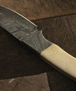 Randy knives RA-9002 Custom Made Damascus Steel Hunting Knife Bone Handle, Damascus Bolster, with Real Leather Sheath. 19 A1Swq5eJyL