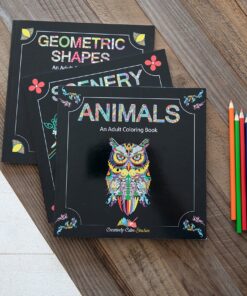 Adult Coloring Books Set - 3 for Grownups 120 Unique Animals, Scenery & Mandalas Designs. Adults Relaxation. 34 A1U6pzI2BAL