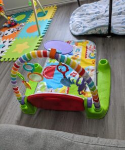 Fisher-Price Baby Playmat Deluxe Kick & Play Piano Gym & Maracas with Smart Stages Learning Content,5 Linkable Toys & 2 Soft Rattles (Amazon Exclusive) Kick N Play Green + Maracas 59 A1Uds5XoeoL