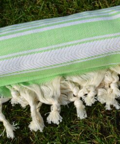 Dandelion - Basic Pattern - Naturally-Dyed Cotton Turkish Towel Peshtemal - 71x39 Inches - Pistachio Green 9 A1VBVg04ZyL